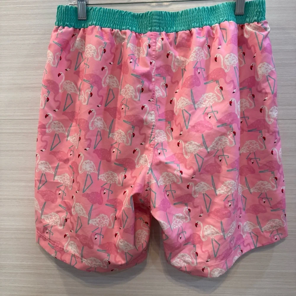 Matilda Jane Enchanted Garden Flamingo Fan Club Men’s Swim Trunks size XL